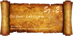 Sziber Emiliána névjegykártya